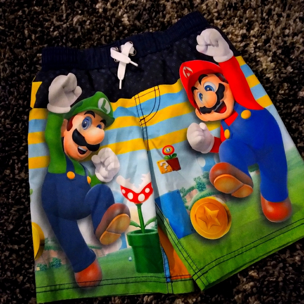 Boys Super Mario Swimming Trunks